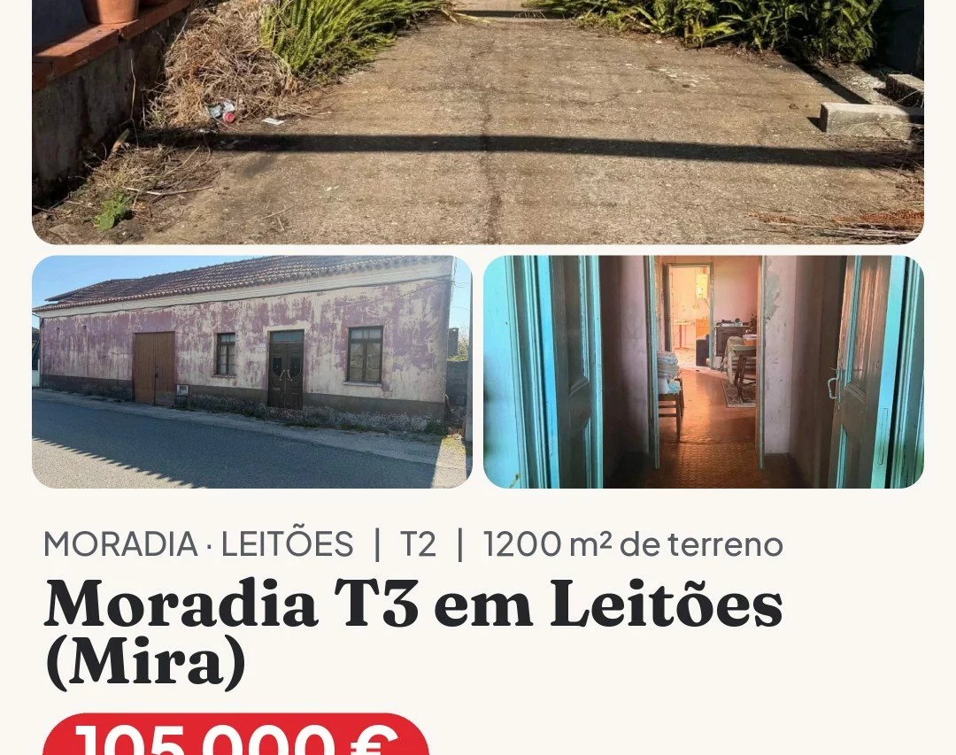 Moradia T3 em Leitões (Mira) — Leitões