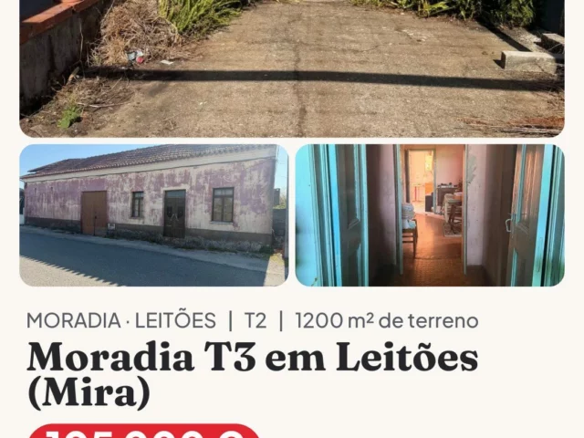 Moradia T3 em Leitões (Mira) — Leitões